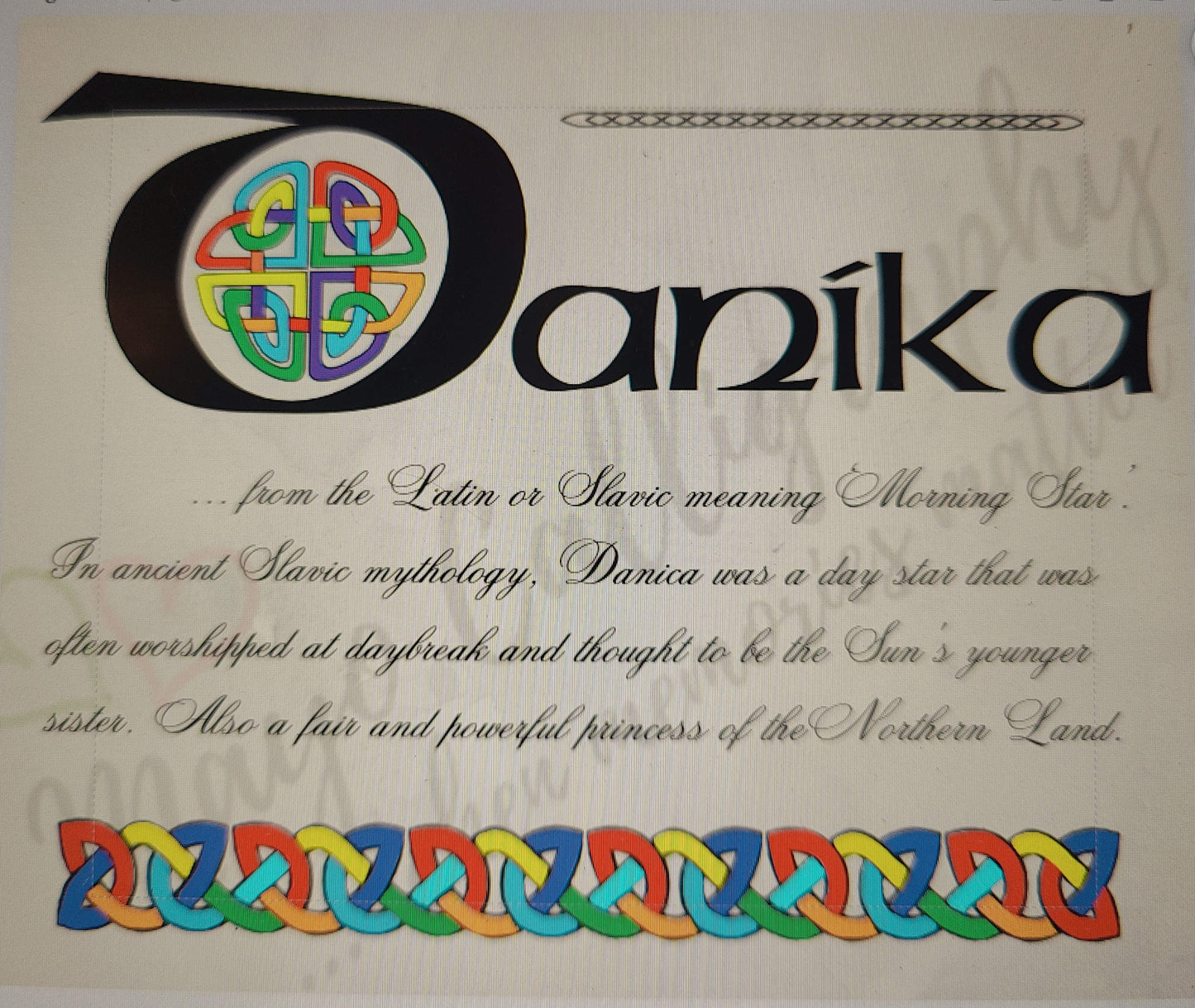 Personalised Celtic Name Print | Printable Digital Download | Celtic Knotwork | Custom Name Meaning Art | Unique Baby Gift | Christening Gift Ireland