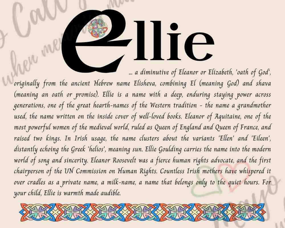 Ellie - Celtic Name Print | Digital Download – Mayo Calligraphy